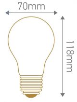 Standard A70 Filament LED 8W E27 2700K 950lm satinée mat (28639) Equivalent 75 Watts