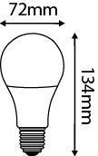 Standard LED 330° 14W E27 2700K 1250lm opaque - dimmable (167140)