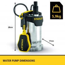 Stanley - Pompe Immergée - Acier Inoxydable - Eau Claire - 750 W (STN-P750SS)