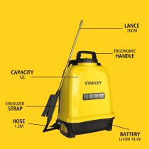 STANLEY - Pulvérisateur à batterie - 12 L - 14.4 V - 2.0 Ah (STN-SP12)