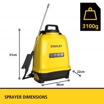 STANLEY - Pulvérisateur à batterie - 12 L - 14.4 V - 2.0 Ah (STN-SP12)
