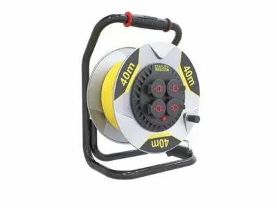 Stanley Fatmax - Enrouleur N�opr�ne Avec Systeme \ Anti-Twist\  - 40 M - 3G2.5 - 4 Prises (ESFMCR40M-G)