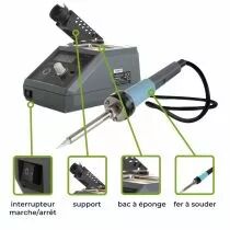 Station de soudage avec led & element d echauffement ceramique 48w 150-420&deg;c (VTSSC30N)