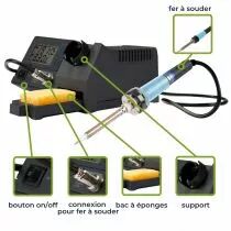 Station de soudage c&eacute;ramique avec lcd 48w 150-450&deg;c (VTSSC40N)