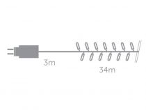 Straightlight LED - 34 m - 1500 lampes blanches - fil vert (STL-LED-34-1500-24V-W)