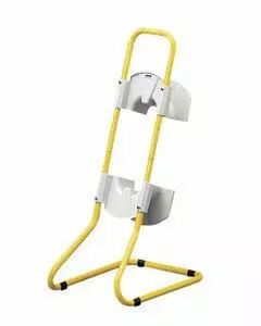 Support en tube m�tallique peint en jaune pour q-din 14/20 modules