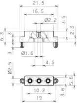 Support plastique pour guide de lumiere longueur 100mm