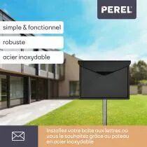 SUPPORT POUR BO&Icirc;TE AUX LETTRES - INOX - 42 x 26 x 50,5 cm (BG22001)