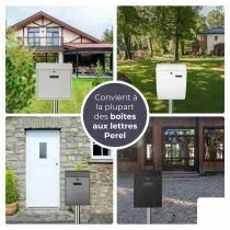 SUPPORT POUR BO&Icirc;TE AUX LETTRES - INOX - 42 x 26 x 50,5 cm (BG22001)