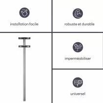 SUPPORT POUR BO&Icirc;TE AUX LETTRES - INOX - 42 x 26 x 50,5 cm (BG22001)