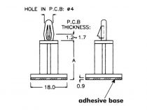 Support pour circuit imprime ouverture 3mm h=20mm 18x18mm (MMB300)
