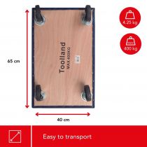 Support roulant pour meubles - rectangulaire - 650 x 400 mm - charge max. 400 kg (QT407)