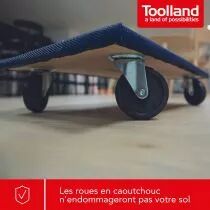 Support roulant pour meubles - rectangulaire - 650 x 400 mm - charge max. 400 kg (QT407)