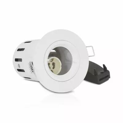 SUPPORT SPOT BBC DIAM 90MM BLC FIXE AJOUR� IP65 + DOUILLE AUTOMATIQUE (77181)