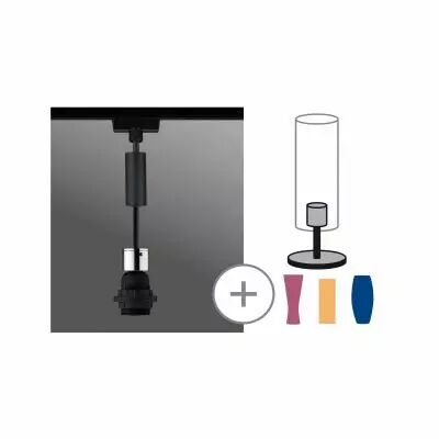 Susp. URail 2Easy Basic max 20W E27 Noir mat Chrome m�tal / plastique (96919)
