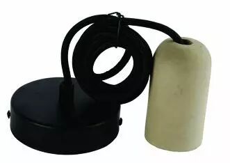 Suspension B�ton Gris + 2m C�ble Noir (187557)