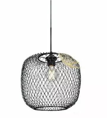 suspension E27 abat jour m�tal noir