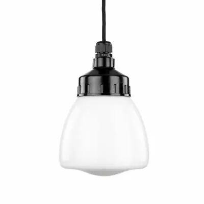 Suspension E27 Cone courb� en duroplast avec cable tissu noir 2m (100852)