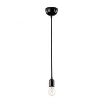 Suspension E27 en Bakelite noire avec cable Tissu noir 1,5m (100636)