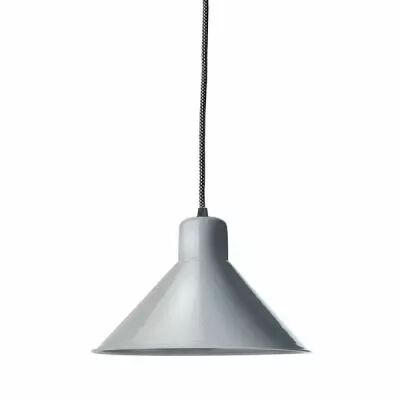 Suspension �maill�e Cone grise E27 diam 25 cm avec cable en tissu noir et blanc 1,5m (100363)