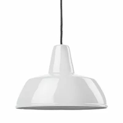 Suspension �maill�e Diffusion large blanche E27 diam 35 cm avec cable en tissu noir et blanc 1,5m (100042)