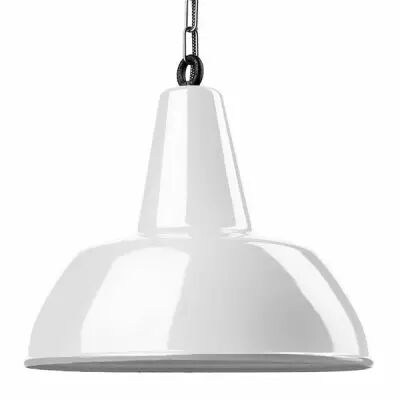 Suspension �maill�e Diffusion large blanche E27 diam 40 cm avec cable en tissu noir et blanc 1,5m (100045)
