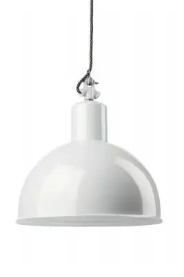 Suspension �maill�e ronde blanche E27 diam 35 cm avec cable en tissu noir et blanc 1,5m (100059)