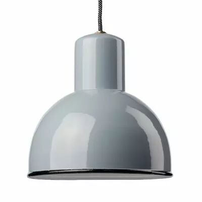 Suspension �maill�e ronde grise E27 diam 25 cm avec cable en tissu noir et blanc 1,5m (100057)