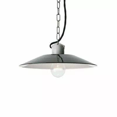 Suspension en m�tal et porcelaine Bolich type retro . E27 diam 30cm (113369)