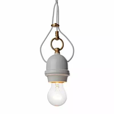 Suspension en porcelaine blanche r�tro E27 (100031)