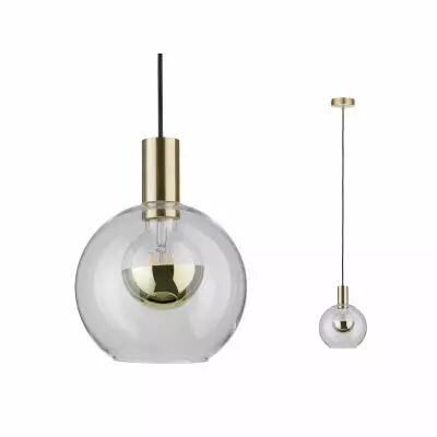 Suspension Esben 1 flamme Verre clair/laiton bross� (79725 )