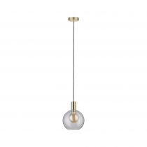 Suspension Esben 1 flamme Verre clair/laiton brossé (79725 )