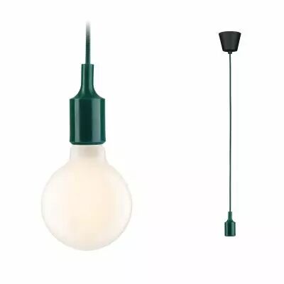 Suspension Ketil Neordic max1x60W E27 vert fonc� 230V tissu/sil (78429)