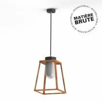 Suspension Lampiok 2 N&deg;2 Cuivre brut 082 - Gris noir Diffuseur opale (178004082)