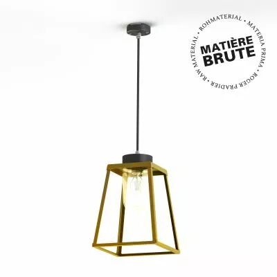 Suspension Lampiok 2 N�2 Laiton brut - Gris noir Diffuseur opale (178004072)