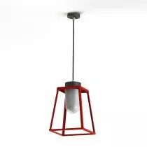 Suspension Lampiok 2 N°2 Rouge tomate 110 - Gris noir Diffuseur opale (178004110)