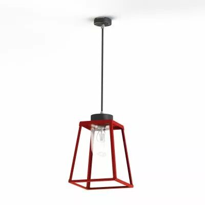 Suspension Lampiok 2 N�2 Rouge tomate 110 - Gris noir Diffuseur opale (178004110)