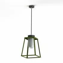 Suspension Lampiok 2 N&deg;2 Vert foug&egrave;re 109 - Gris noir Diffuseur opale (178004109)