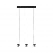 Suspension LED 3 flammes Aldan 3x6 W Noir/Alu brossé gradable (79720 )