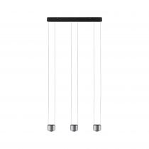 Suspension LED 3 flammes Aldan 3x6 W Noir/Alu brossé gradable (79720 )