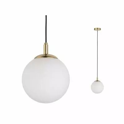 Suspension Menja 1 flamme Verre satin�/laiton bross� (79733 )