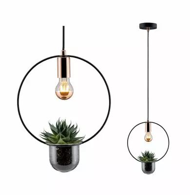 Suspension Neordic Tasja max1x20W E27 Noir/cuivre 230V m�tal (79748)