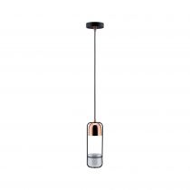 Suspension Neordic Tasja max1x20W GU10 Noir/cuivre 230V métal (79749)