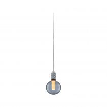 Suspension Neordic Tilla avec prise max20W E27 gris aluminium 230V tissu/mét (78437)