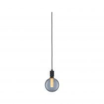 Suspension Neordic Tilla avec prise max20W E27 noir graphite 230V tissu/mét (78436)