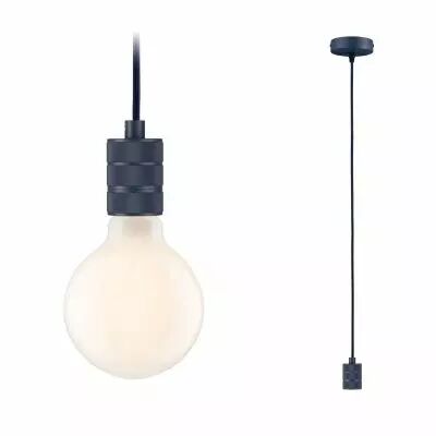 Suspension Tilla Neordic max1x60W E27 bleu nuit 230V tissu/m�t (78435)