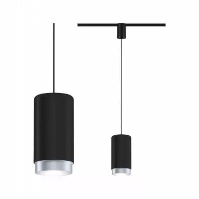 Suspension URail Corus max.1x50W E27 noir d�poli 230V M�tal/plastique (95402)