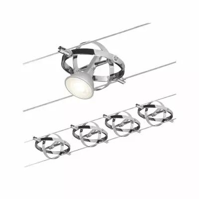 Syst�me c�bles Cardan chrome avec 4 spots sans ampoule, max. 10 W GU5,3 (94144)