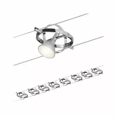 Syst�me c�bles Cardan chrome mat avec 8 spots sans ampoule, max. 10 W GU5,3 (94153 )