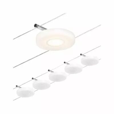 Syst�me c�bles LED DiscLED Kit de base 5x450lm 5x4,5W 3000K 230/12V Chrome mat/Chrome (94426)